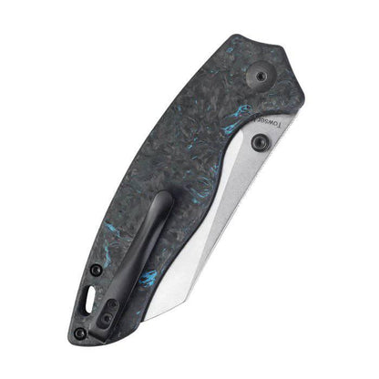 Kizer Azo Towser K Folding Knife 3.4" Elmax Satin Sheepsfoot Dark Matter Blue FatCarbon Handles - NORTH RIVER OUTDOORS