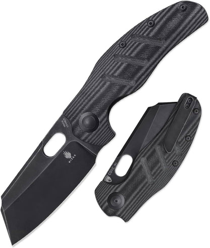 Kizer Cutlery Vanguard Sheepdog XL C01C Flipper Knife 3.9" 154CM Satin Blade, Black G10 Handles - NORTH RIVER OUTDOORS