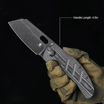 Kizer Cutlery Vanguard Sheepdog XL C01C Flipper Knife 3.9" 154CM Satin Blade, Black G10 Handles - NORTH RIVER OUTDOORS