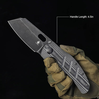 Kizer Cutlery Vanguard Sheepdog XL C01C Flipper Knife 3.9" 154CM Satin Blade, Black G10 Handles - NORTH RIVER OUTDOORS