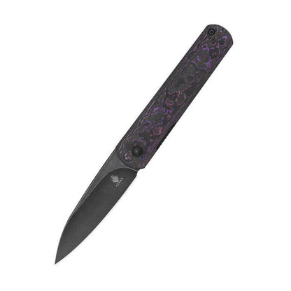 Kizer Feist(XL) Front Flipper Knife 3.35" CPM-20CV Black Stonewashed Purple Haze FatCarbon Handles - NORTH RIVER OUTDOORS