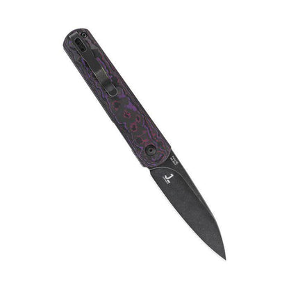 Kizer Feist(XL) Front Flipper Knife 3.35" CPM-20CV Black Stonewashed Purple Haze FatCarbon Handles - NORTH RIVER OUTDOORS