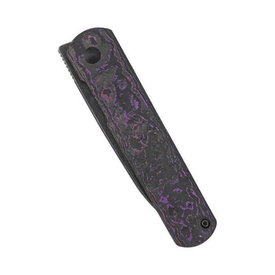 Kizer Feist(XL) Front Flipper Knife 3.35" CPM-20CV Black Stonewashed Purple Haze FatCarbon Handles - NORTH RIVER OUTDOORS