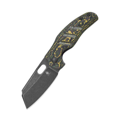 Kizer Ki3488A7 Sheepdog Chris Conaway Mini c01c Flipper Knife 2.63" CPM-20CV Black Stonewashed Toxic Storm FatCarbon Handles - NORTH RIVER OUTDOORS