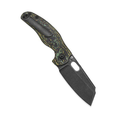 Kizer Ki3488A7 Sheepdog Chris Conaway Mini c01c Flipper Knife 2.63" CPM-20CV Black Stonewashed Toxic Storm FatCarbon Handles - NORTH RIVER OUTDOORS