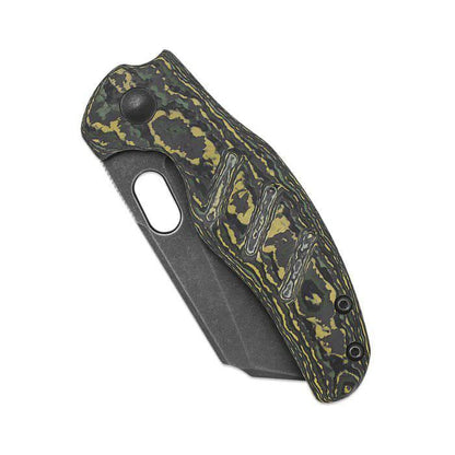 Kizer Ki3488A7 Sheepdog Chris Conaway Mini c01c Flipper Knife 2.63" CPM-20CV Black Stonewashed Toxic Storm FatCarbon Handles - NORTH RIVER OUTDOORS