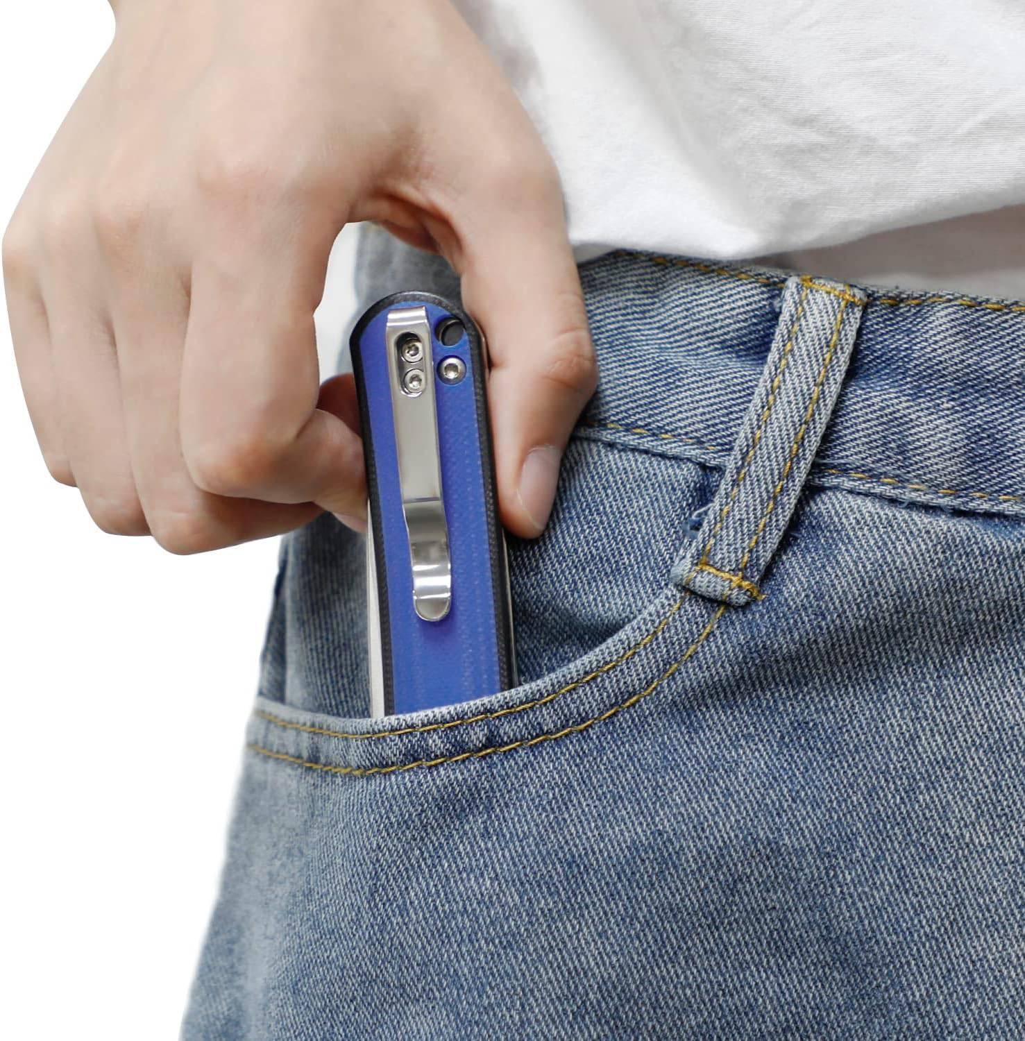 Kizer Rapids V3594FC1 Blue Black G10 Deep Carry Pocket Knife