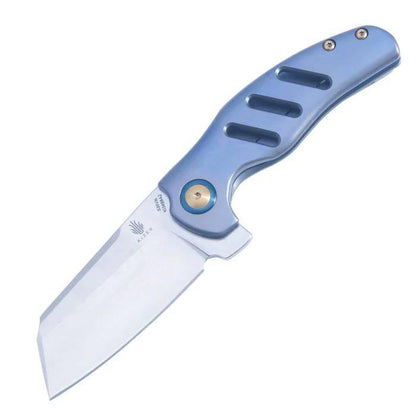 Kizer Sheepdog Mini C01C Flipper Knife 2.64" Stonewashed S35VN Sheepsfoot Blue Titanium - NORTH RIVER OUTDOORS
