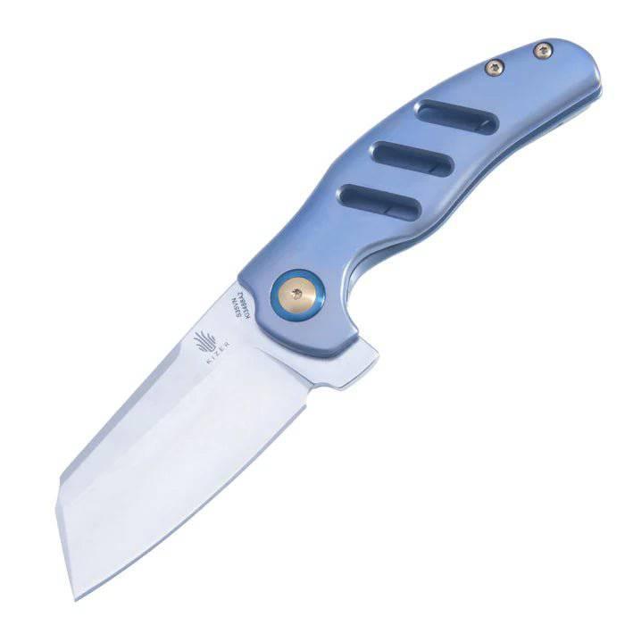 Kizer Sheepdog Mini C01C Flipper Knife 2.64" Stonewashed S35VN Sheepsfoot Blue Titanium - NORTH RIVER OUTDOORS