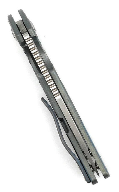 Kizer TK Knives Kyre Flipper Knife Blue Titanium (Pre-owned) - NORTH RIVER OUTDOORS