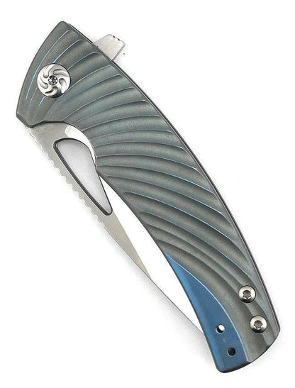 Kizer TK Knives Kyre Flipper Knife Blue Titanium (Pre-owned) - NORTH RIVER OUTDOORS