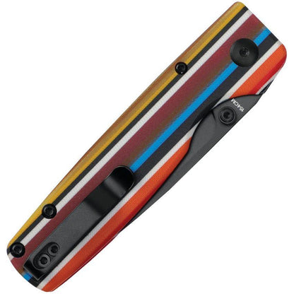 Kizer Vanguard Original Button Lock Folding Knife 2.98" 154CM Black Drop Point Blade, Serape Series G10 - NORTH RIVER OUTDOORS