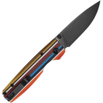 Kizer Vanguard Original Button Lock Folding Knife 2.98" 154CM Black Drop Point Blade, Serape Series G10 - NORTH RIVER OUTDOORS