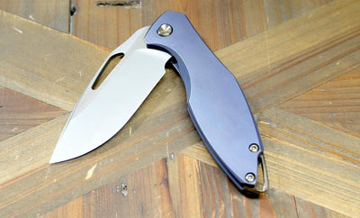 Koenig Arius Titanium 20CV Burnished Polished Flats Blade Blue Anodized Bronze Hardware (USA) - NORTH RIVER OUTDOORS