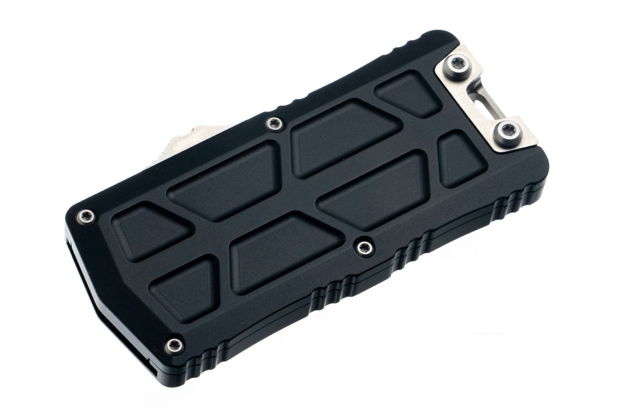 Microtech Exocet II D/E Black Handle Stonewashed Blade (1157-10)
