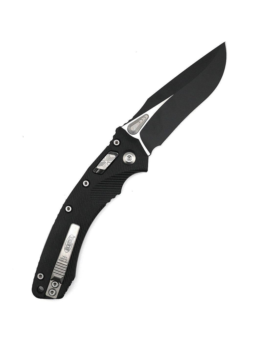 Microtech Amphibian RAM-LOK Manual Folding Knife M390MK Fluted Black G-10 Blade (3.9" Black) - NORTH RIVER OUTDOORS