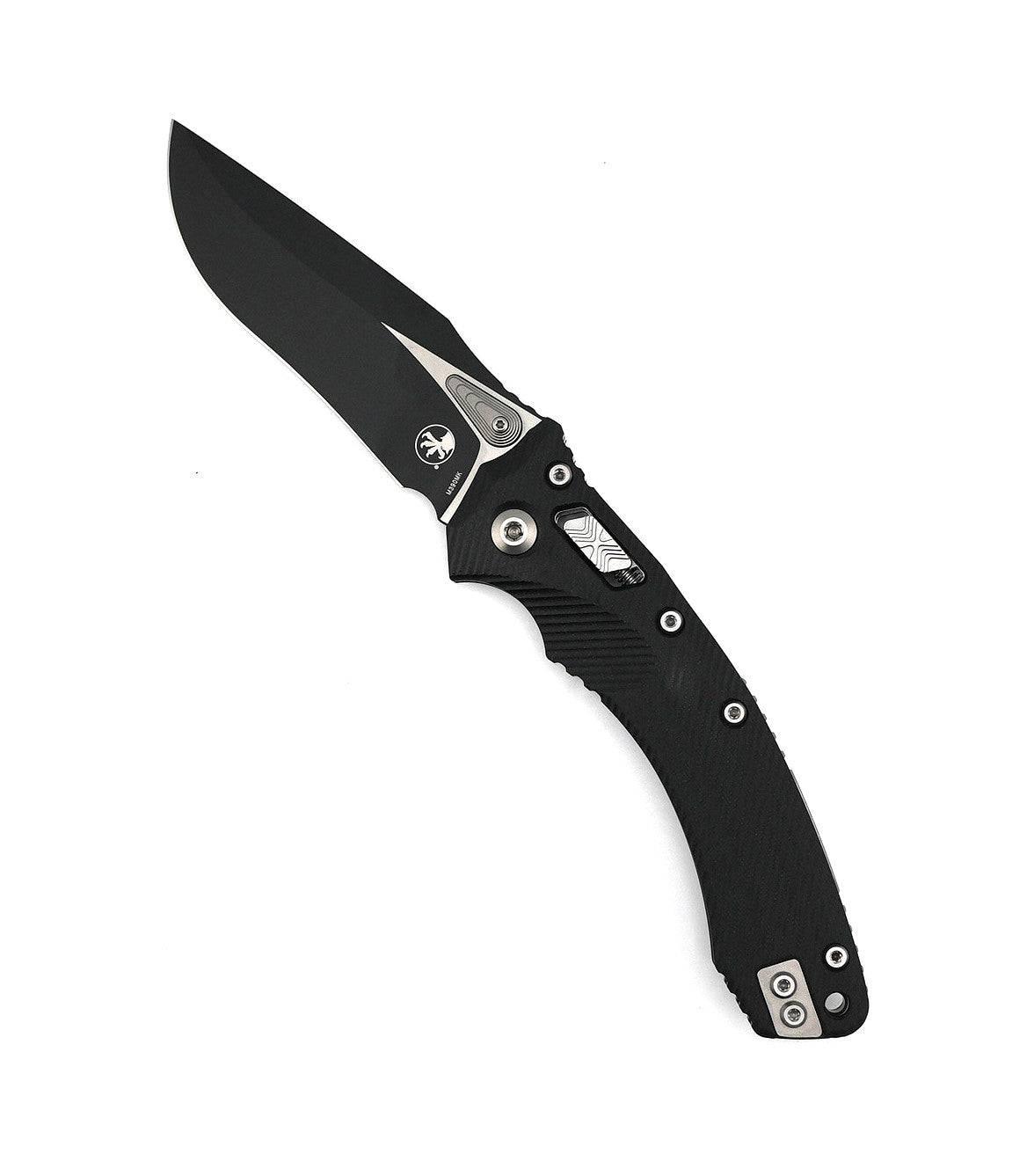 Microtech Amphibian RAM-LOK Manual Folding Knife M390MK Fluted Black G-10 Blade (3.9" Black) - NORTH RIVER OUTDOORS