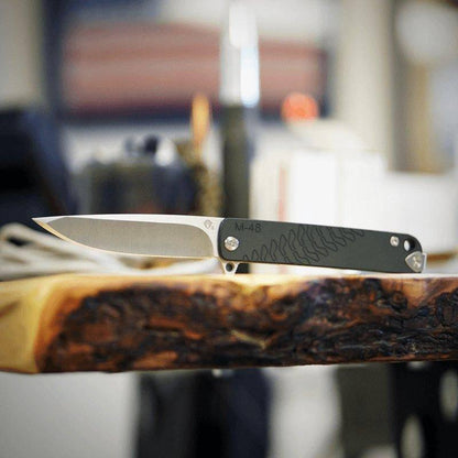 Medford M-48 Tumbled S35VN Black Aluminum Tumbled Titanium (USA) - NORTH RIVER OUTDOORS