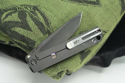 Medford M-48 Tumbled S35VN Black Aluminum Tumbled Titanium (USA) - NORTH RIVER OUTDOORS