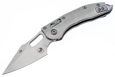 Microtech 169RL-10MS3 Stitch Ram-Lok Marfione Select S/E Stonewashed Blade Titanium Handles Purple Accents