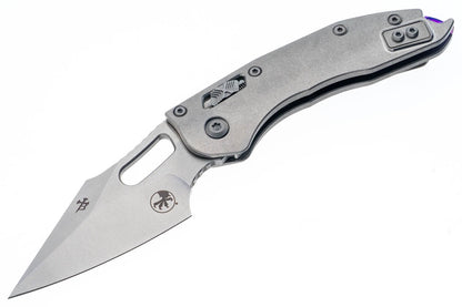 Microtech 169RL-10MS3 Stitch Ram-Lok Marfione Select S/E Stonewashed Blade Titanium Handles Purple Accents