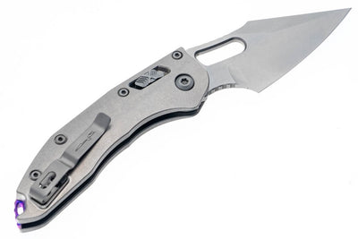 Microtech 169RL-10MS3 Stitch Ram-Lok Marfione Select S/E Stonewashed Blade Titanium Handles Purple Accents