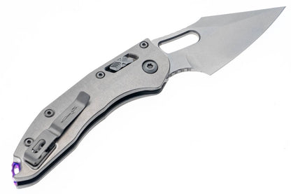 Microtech 169RL-10MS3 Stitch Ram-Lok Marfione Select S/E Stonewashed Blade Titanium Handles Purple Accents