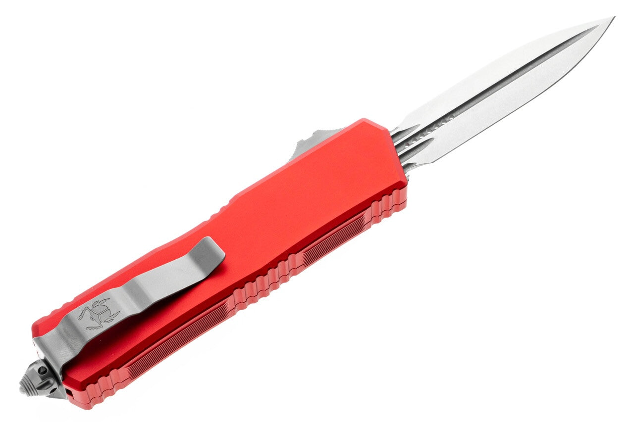 Microtech 1175-10RD Scarab II Gen III Executive Red Handle D/E Stonewashed Blade