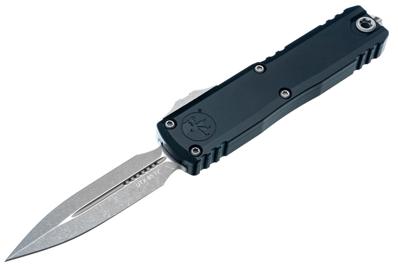 Microtech 12324-10AP UTX-85 Gen IV D/E Black Handle Apocalyptic Blade