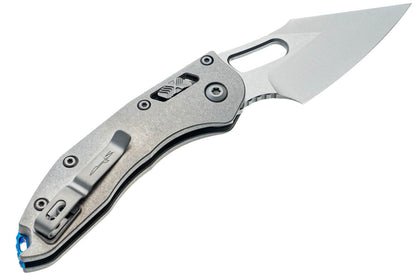 Microtech 169RL-10MS2 Stitch Ram-Lok Marfione Select S/E Stonewashed Blade Titanium Handles Blue Accents
