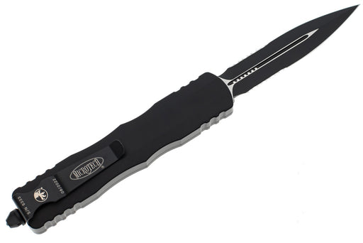 Microtech 227-2T Dirac Delta Tactical Auto OTF Knife 3.79" Black DLC Double Combo Edge Blade from NORTH RIVER OUTDOORS
