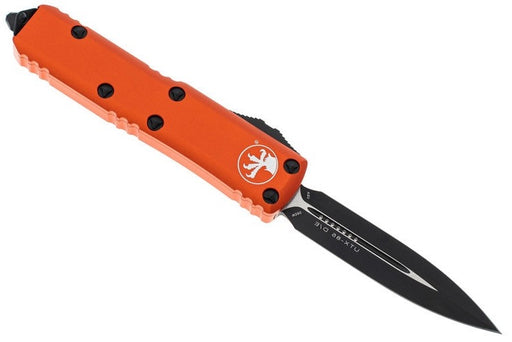 Microtech 232-1OR UTX-85 D/E Orange Handle Black Blade from NORTH RIVER OUTDOORS