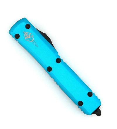 Microtech 119-1TQS Signature Ultratech Auto OTF 3.46" Two-Tone Hellhound Tanto Blade Turquoise Handles - NORTH RIVER OUTDOORS