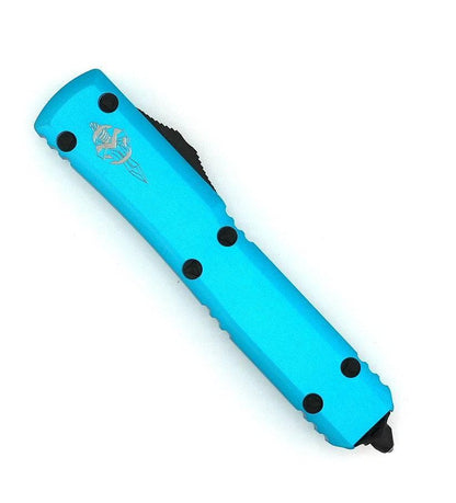 Microtech 119-1TQS Signature Ultratech Auto OTF 3.46" Two-Tone Hellhound Tanto Blade Turquoise Handles - NORTH RIVER OUTDOORS