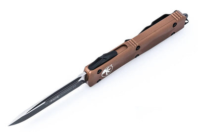 Microtech 121-1TA Ultratech Auto OTF Knife 3.46" Black Drop Point Plain Blade Tan Handles - NORTH RIVER OUTDOORS