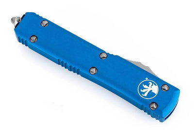 Microtech 121-4BL Ultratech Auto OTF Knife 3.46" Satin Drop Point Blade Blue Handles - NORTH RIVER OUTDOORS