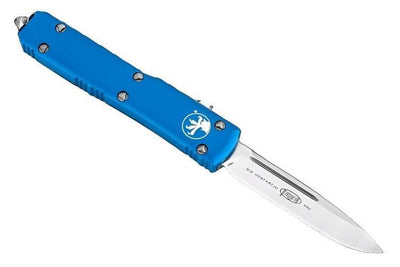 Microtech 121-4BL Ultratech Auto OTF Knife 3.46" Satin Drop Point Blade Blue Handles - NORTH RIVER OUTDOORS