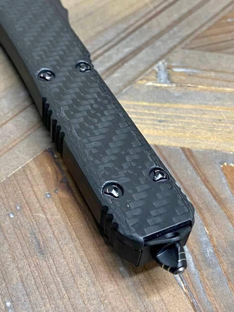 Microtech 122-16 CFS Ultratech Signature Auto OTF 3.46" Damascus D/E Carbon Fiber - NORTH RIVER OUTDOORS
