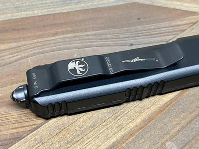 Microtech 122-16 CFS Ultratech Signature Auto OTF 3.46" Damascus D/E Carbon Fiber - NORTH RIVER OUTDOORS