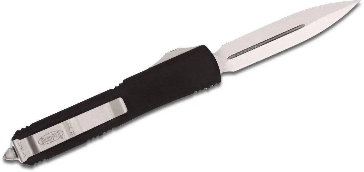 Microtech 122-4 Ultratech Auto OTF Knife 3.46" Satin Double Edge Knife, Aluminum Handles - NORTH RIVER OUTDOORS
