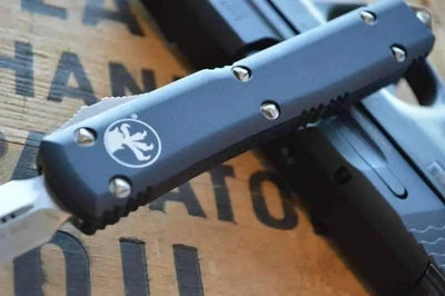 Microtech 122-4 Ultratech Auto OTF Knife 3.46" Satin Double Edge Knife, Aluminum Handles - NORTH RIVER OUTDOORS