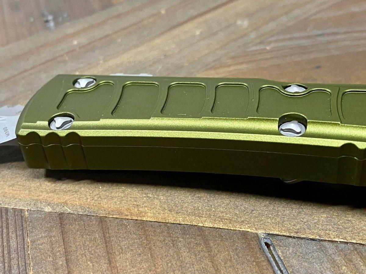 Microtech 122II-12 APODS Ultratech II D/E Stonewash AP OD Green Handles - NORTH RIVER OUTDOORS
