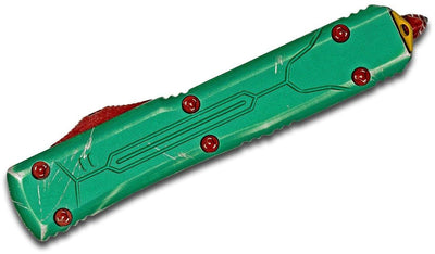 Microtech 123-10BH Special Bounty Hunter Ultratech Auto OTF Knife 3.46" Tanto, Green Apocalyptic Aluminum Handle - NORTH RIVER OUTDOORS