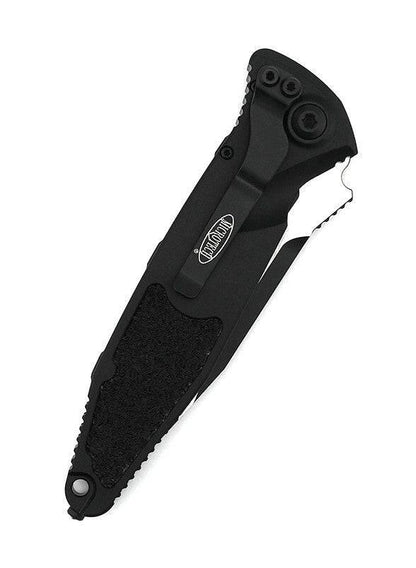 Microtech 160A-1T Socom Elite Tactical Auto Folding Knife 4.05" All Black Clip Point Plain Blade Black Handles - NORTH RIVER OUTDOORS