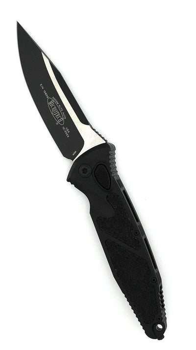 Microtech 160A-1T Socom Elite Tactical Auto Folding Knife 4.05" All Black Clip Point Plain Blade Black Handles - NORTH RIVER OUTDOORS