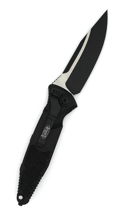 Microtech 160A-1T Socom Elite Tactical Auto Folding Knife 4.05" All Black Clip Point Plain Blade Black Handles - NORTH RIVER OUTDOORS