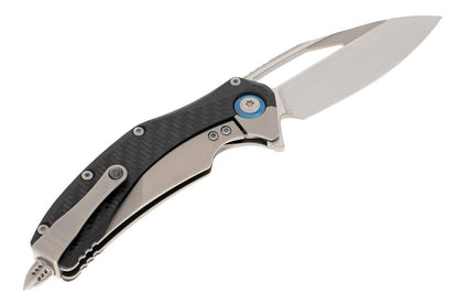 Microtech 165C-4CFTI Matrix Carbon Fiber Titanium Blue Pivot Hand Rubbed Satin Blade - NORTH RIVER OUTDOORS