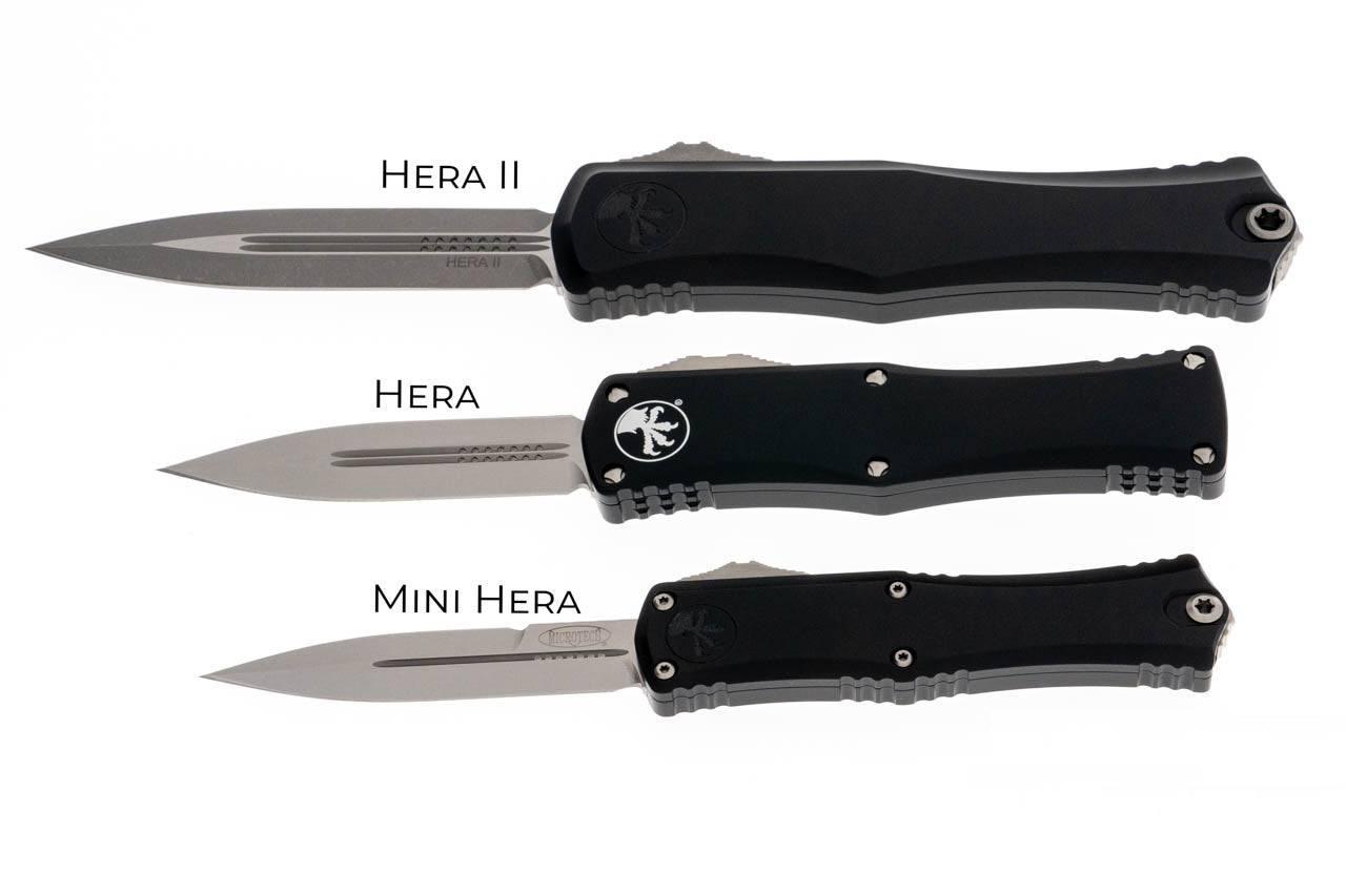 Microtech 1701M-10 Mini Hera D/E Bayonet Black Handle Stonewashed Blade - NORTH RIVER OUTDOORS
