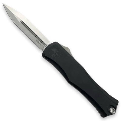 Microtech 1702-10 Hera II OTF Auto Knife 4" M390MK Double Edge Blade Black Aluminum Handles - NORTH RIVER OUTDOORS
