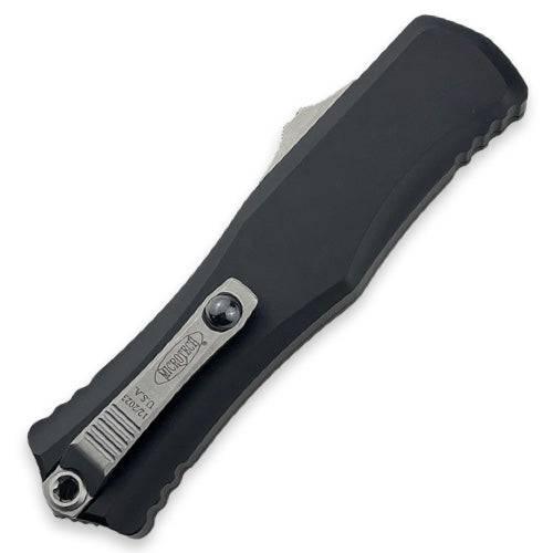 Microtech 1702-10 Hera II OTF Auto Knife 4" M390MK Double Edge Blade Black Aluminum Handles - NORTH RIVER OUTDOORS